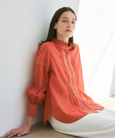 【ウォッシャブル】コットンボイル　ブラウス