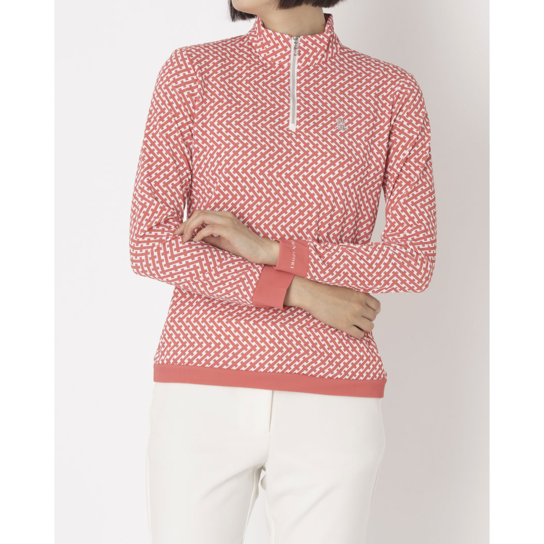 ランバン スポール LANVIN SPORT 総柄プリントハーフジップ長袖