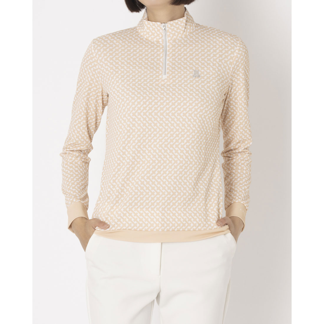 ランバン スポール LANVIN SPORT 総柄プリントハーフジップ長袖