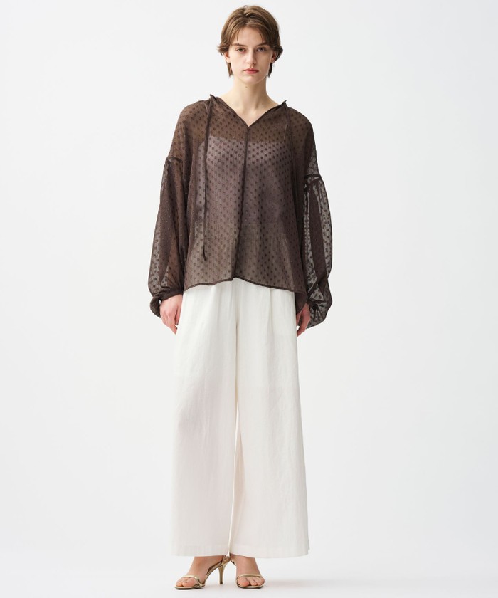 UNCRAVE 【洗濯機洗い可】コットンリネンボイル ワイドパンツ オフ 2 UNCRAVE 【洗濯機洗い可】コットンリネンボイル ワイドパンツ オフ 2