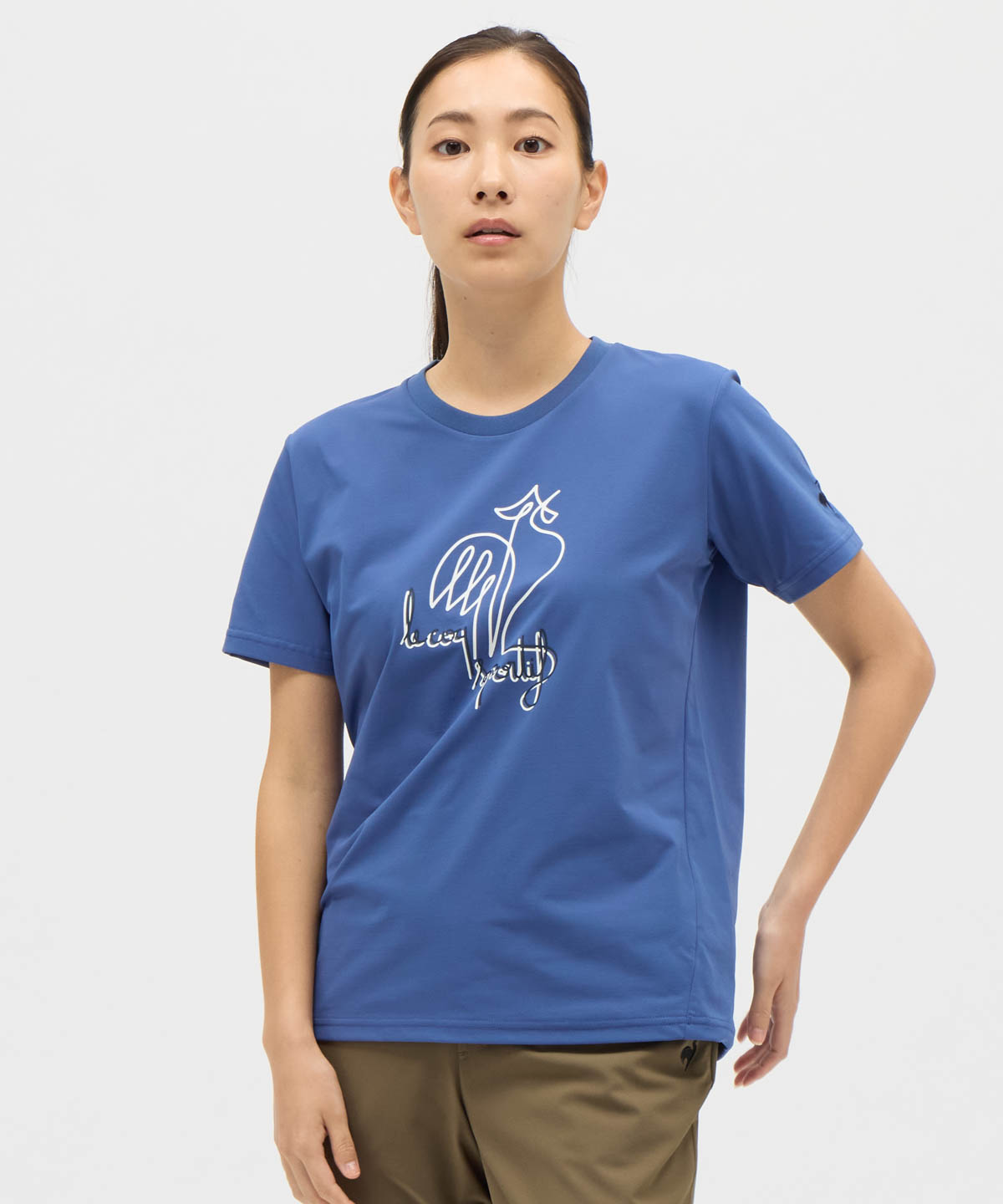 lecoqsportif(ings) ルコックスポルティフ le coq sportif ヘランカ 半袖Tシャツ ブルー M