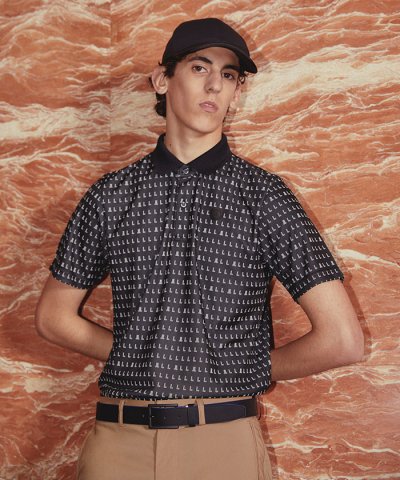 ランバン スポール LANVIN SPORT 総柄ジャカート半袖ポロシャツ【UV