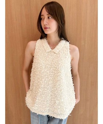 ツイードライクAラインブラウス