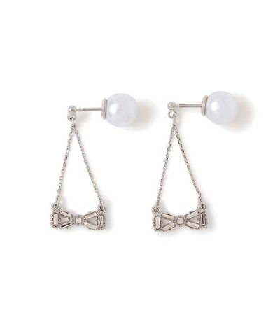 クリスタルリボンスイングピアス