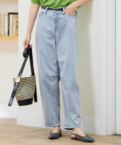 【19号サイズまで展開・洗える】ウスカルデニムダーツカーブ パンツ