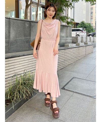 【WEB限定カラーあり】ドレープネックカットワンピース