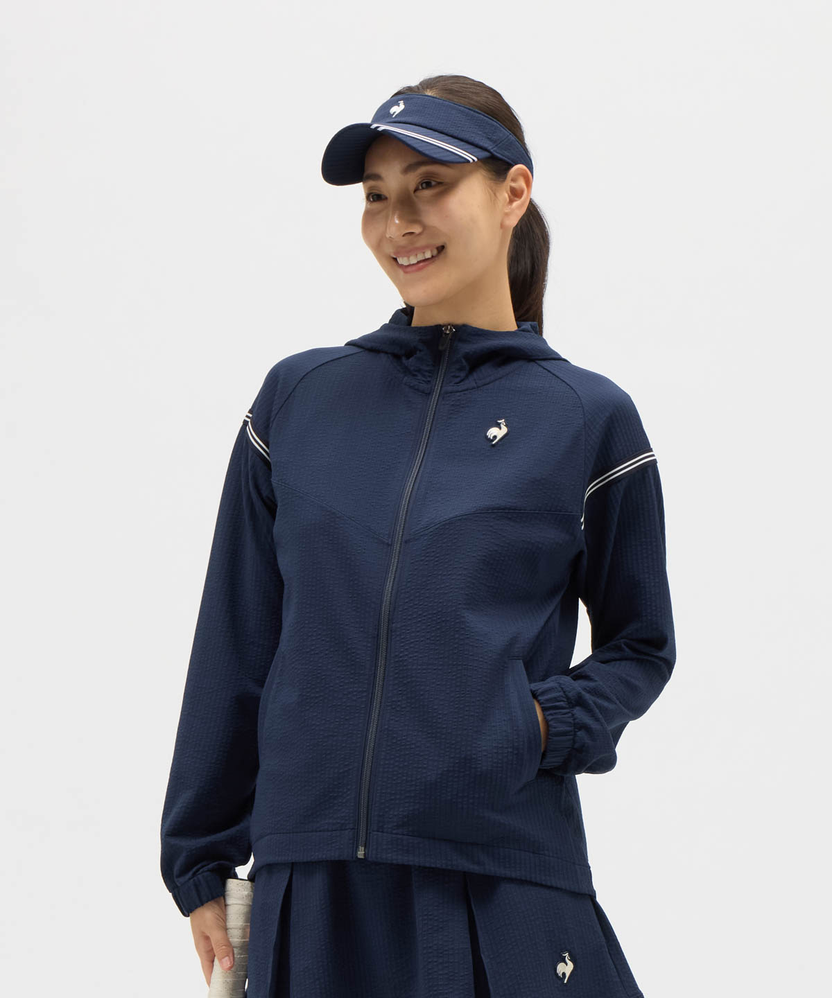 lecoqsportif(ings) ルコックスポルティフ le coq sportif フルジップフーディージャケッ ネイビー S lecoqsportif(ings) ルコックスポルティフ le coq sportif フルジップフーディージャケッ ネイビー S