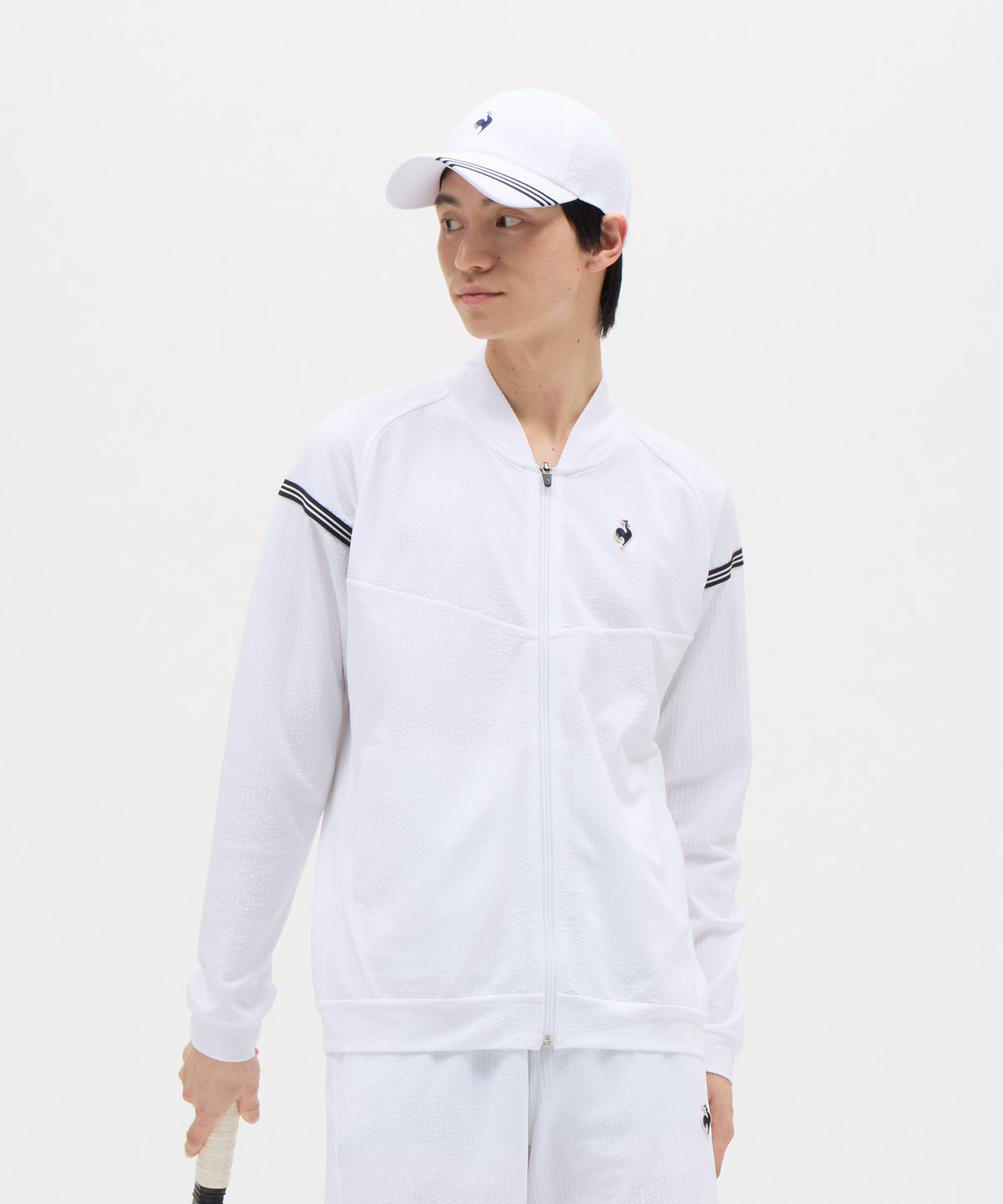 lecoqsportif(ings) ルコックスポルティフ le coq sportif フルジップジャケット ホワイト O lecoqsportif(ings) ルコックスポルティフ le coq sportif フルジップジャケット ホワイト O