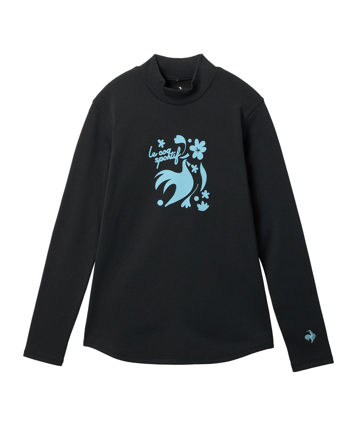 le coq sportif - coco 中古 ルコックスポルティフ le coq sportif メンズ 半袖シャツ L 黒 ブラック モックネック ロゴ総柄 ルコックスポルティフ(le coq sportif) ゴルフ メンズポロシャツ