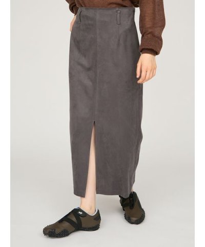 スウェードセンターステッチIラインスカート