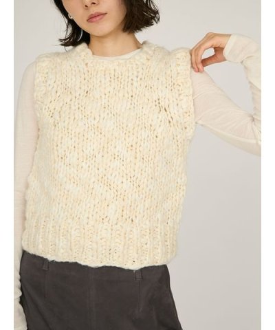 ウールミックスハンドニットベスト