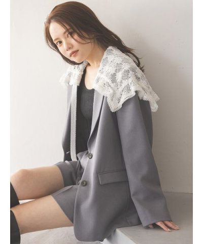 レースカラーテーラードジャケット