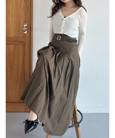 ベルト付きプリーツロングスカート