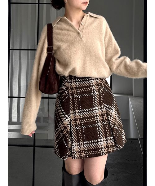 Sustainableロービングチェックミニスカート(508360093)｜阪急百貨店