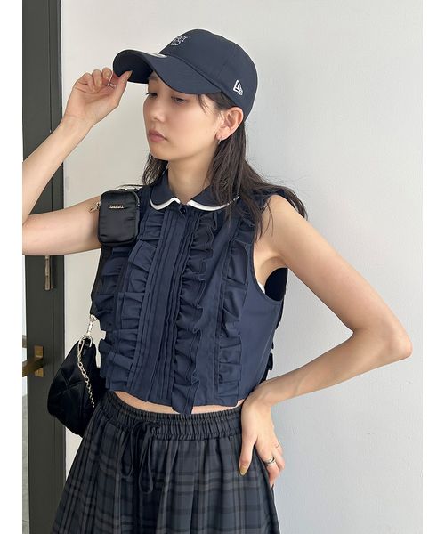 ノースリクロップドフリルシャツ(508360135)｜阪急百貨店公式通販