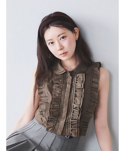 ノースリクロップドフリルシャツ(508360135)｜阪急百貨店公式通販