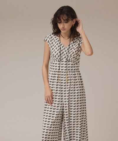 ホースプリントサロペット