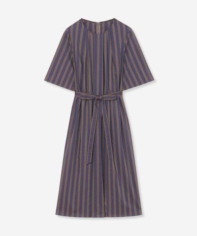 【L】コットンキュプラストレッチワンピース