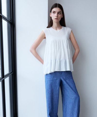 コットンファイン ノースリーブニットプルオーバー