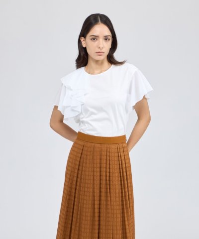 シアーラッフルジャージー デザインカットソー