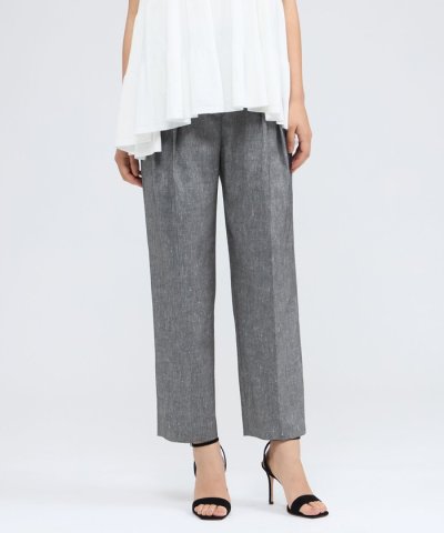 リネンブレンド テーパードパンツ