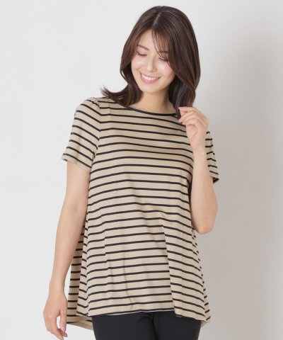 バックリボン ボーダーチュニック