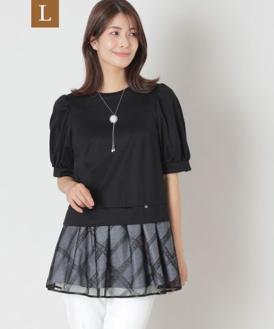 【L】チュールチェック　チュニック