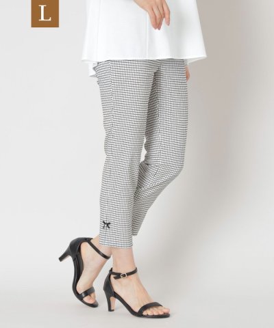 【L】ウインドウペン スリムパンツ