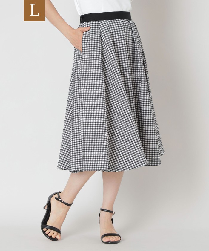 ホワイト系｜Aラインスカート｜TO BE CHIC(Lサイズ)(トゥー ビー