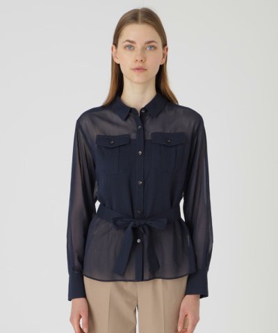 スパンボイルライクタイプライターブラウス