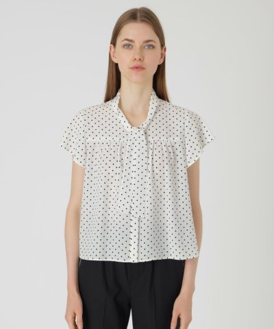 ドットプリントブラウス