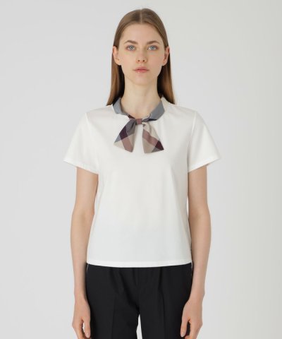 ピマコットンプレーティング天竺ボウタイカットソー