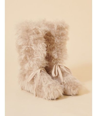 レースアップファーブーツ