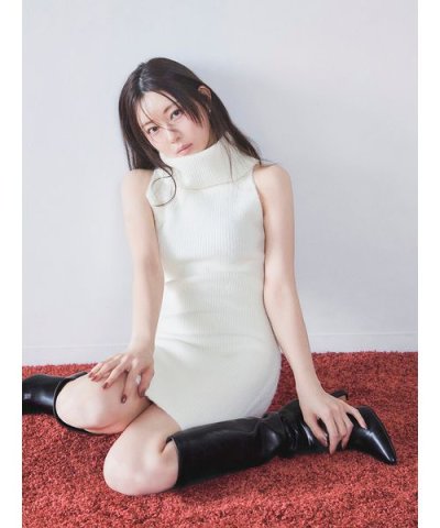 タートルネックミニニットワンピース