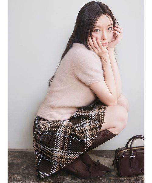 h889_NOBLE 美品♪フォックスMIXオフタートル ふわふわニット Noble（ノーブル）の「フォックスMIXオフタートル◇（ニット