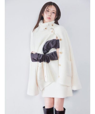 ステンカラーニットジャケットカーディガン