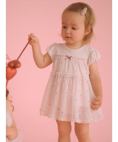 【BABY】ハート柄チュールロンパース