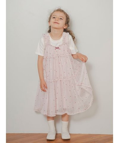 【KIDS】ハート柄チュールワンピース