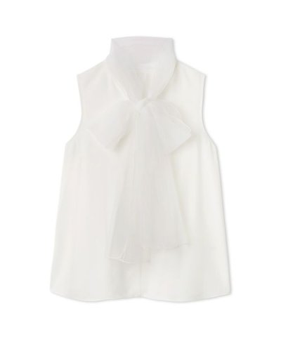 チュールボウタイノースリブラウス