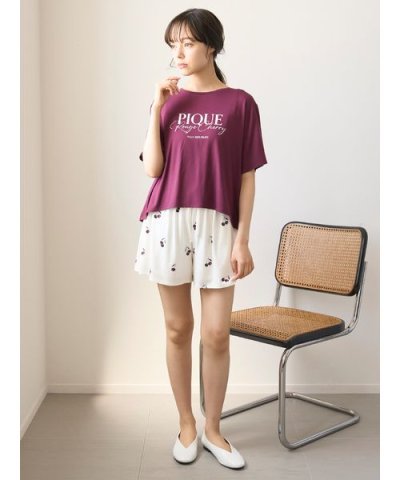 【接触冷感】チェリー柄ショートパンツ