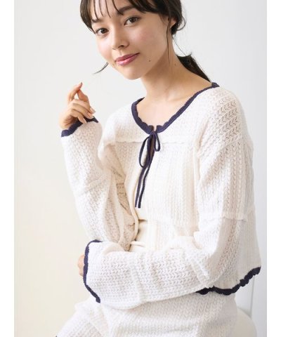 クロシェショートカーディガン