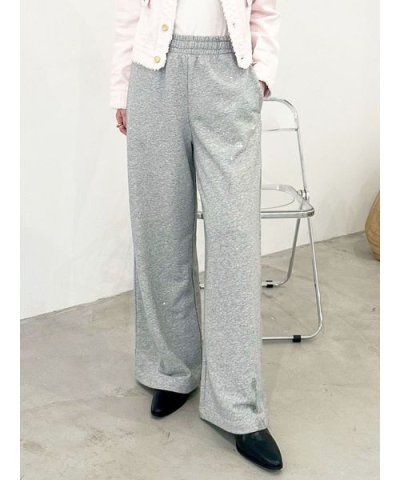 【WEB限定00サイズ】ビジューワイドスウェットパンツ