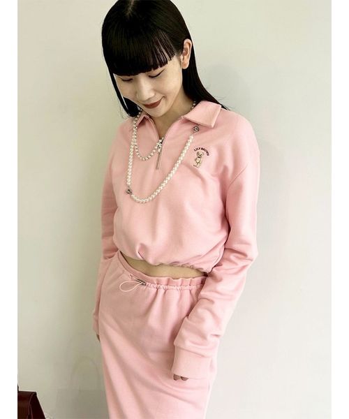 WEB限定カラー】Lily Bearハーフジップクロップドスウェット