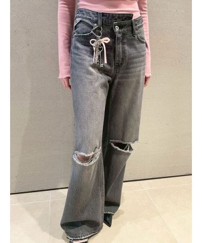 【WEB限定00サイズ】ステップウエストワイドデニムパンツ