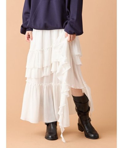 【WEB限定00サイズ】イレヘムティアードスカート