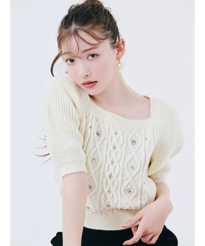 【WEB限定カラー】[L.B CANDY STOCK]シフォンリボンビジューニッ