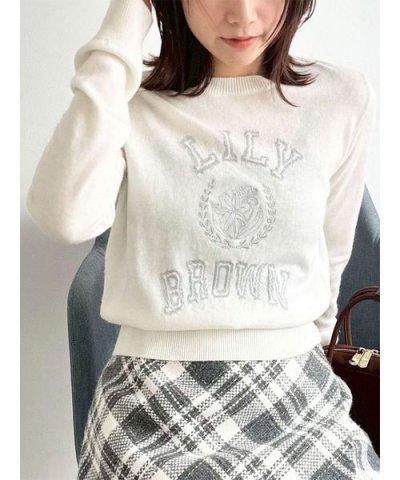 ラメジャガードロゴニットトップス