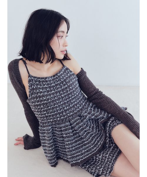 lily brown ボレロセットペプラムニット ボレロセットツイードペプラムニット(ニット)｜トップス｜LILY