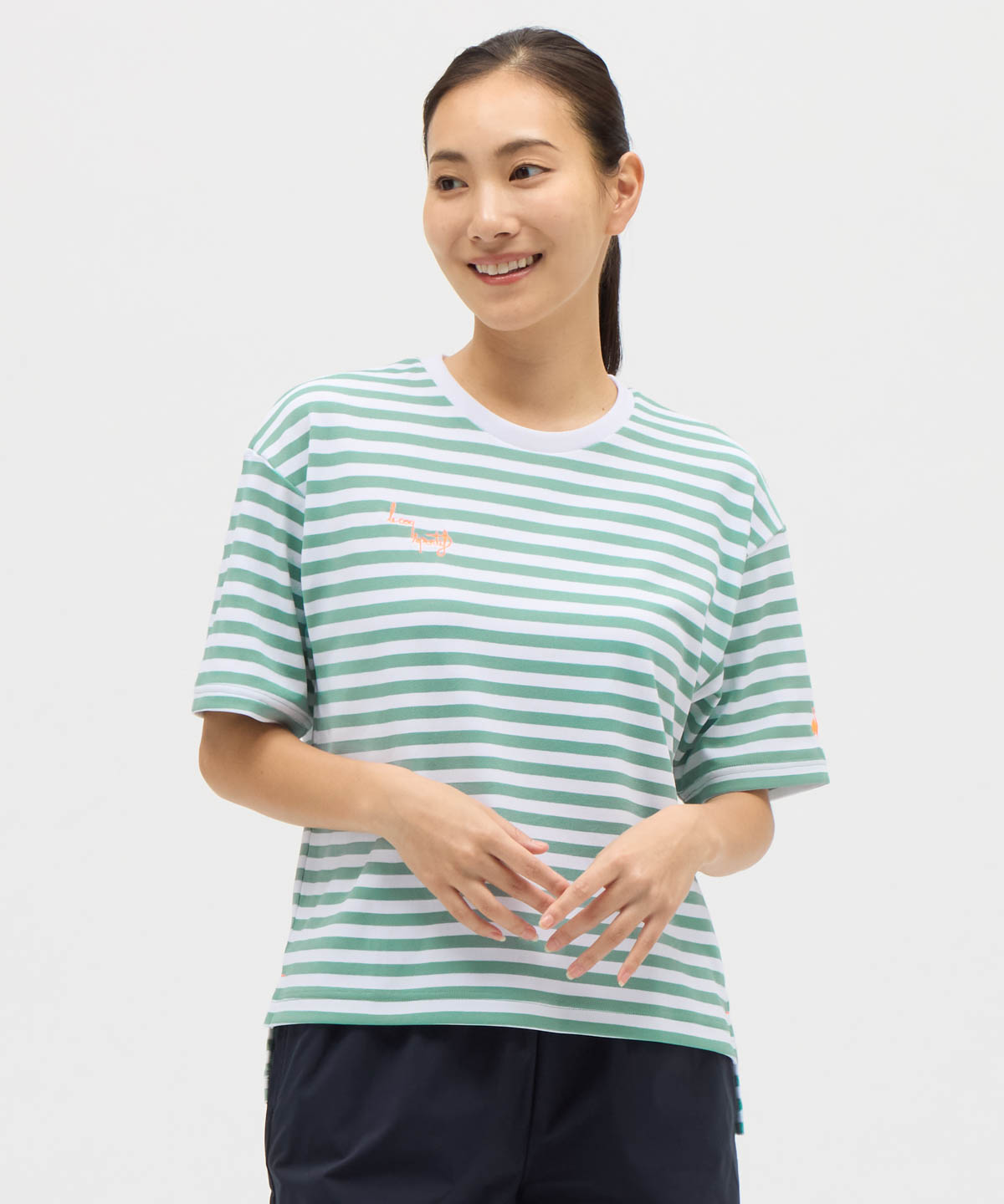 lecoqsportif(ings) ルコックスポルティフ le coq sportif ヘランカ 半袖Tシャツ(水陸 グリーン M