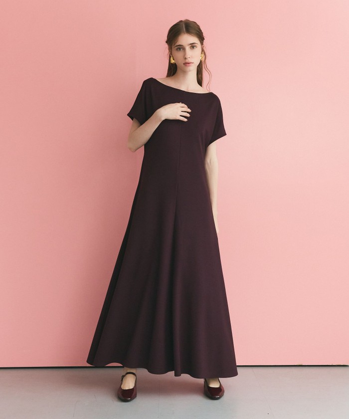 GRACECONTINENTAL バックオープンポンチワンピース ブラウン 36 GRACECONTINENTAL バックオープンポンチワンピース ブラウン 36